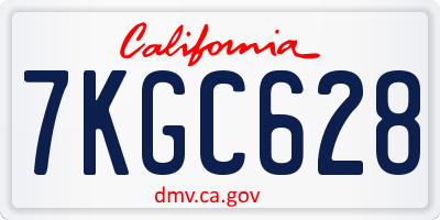 CA license plate 7KGC628