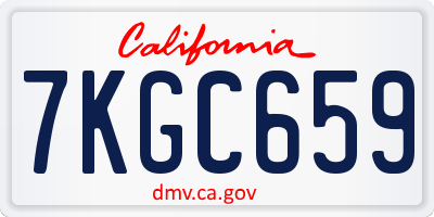 CA license plate 7KGC659