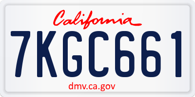 CA license plate 7KGC661