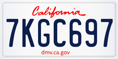 CA license plate 7KGC697