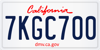 CA license plate 7KGC700