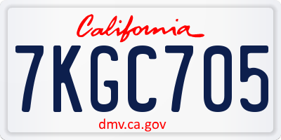 CA license plate 7KGC705