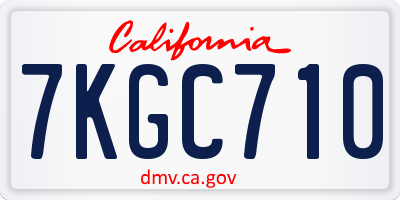 CA license plate 7KGC710