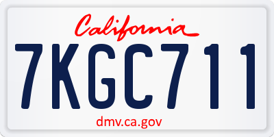 CA license plate 7KGC711