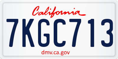 CA license plate 7KGC713