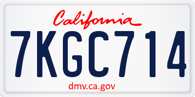 CA license plate 7KGC714