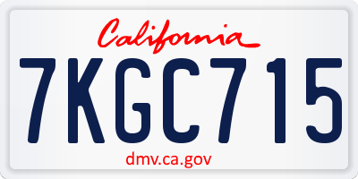 CA license plate 7KGC715