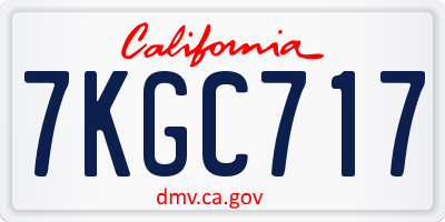 CA license plate 7KGC717