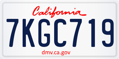 CA license plate 7KGC719