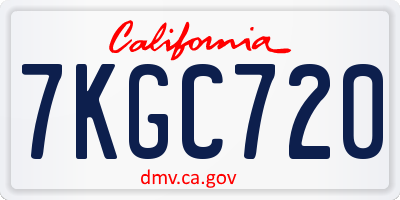 CA license plate 7KGC720