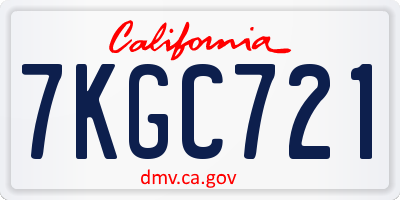 CA license plate 7KGC721