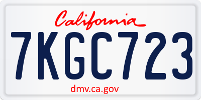 CA license plate 7KGC723