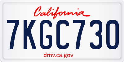 CA license plate 7KGC730