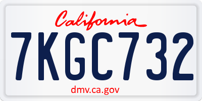 CA license plate 7KGC732