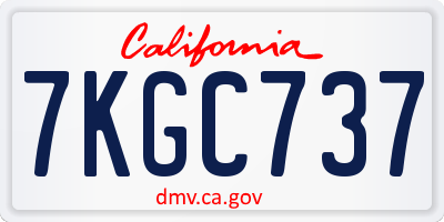 CA license plate 7KGC737