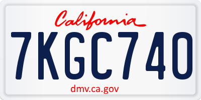 CA license plate 7KGC740