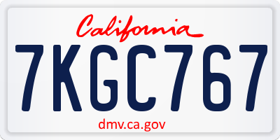 CA license plate 7KGC767