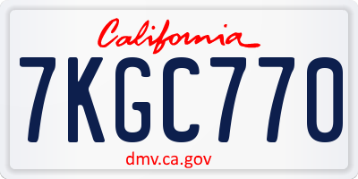 CA license plate 7KGC770