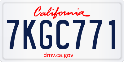 CA license plate 7KGC771