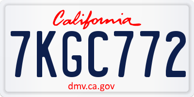 CA license plate 7KGC772
