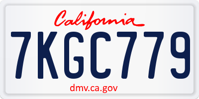 CA license plate 7KGC779
