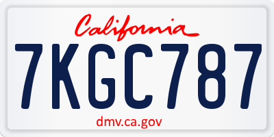 CA license plate 7KGC787