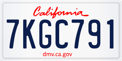 CA license plate 7KGC791