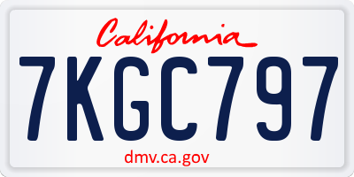 CA license plate 7KGC797