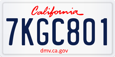 CA license plate 7KGC801