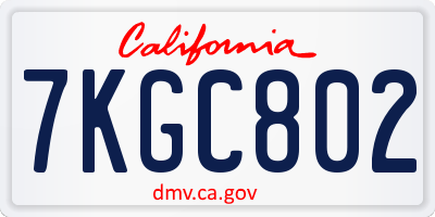CA license plate 7KGC802