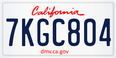CA license plate 7KGC804