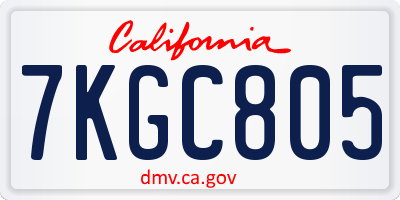 CA license plate 7KGC805
