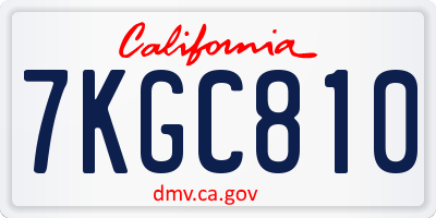 CA license plate 7KGC810