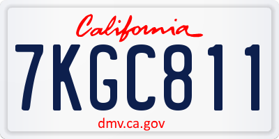 CA license plate 7KGC811