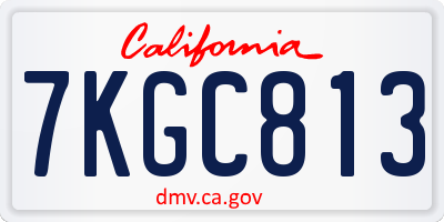 CA license plate 7KGC813