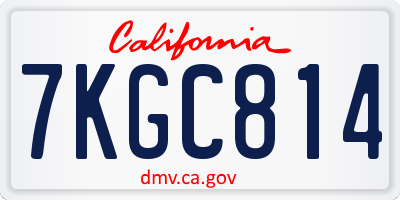 CA license plate 7KGC814