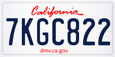 CA license plate 7KGC822