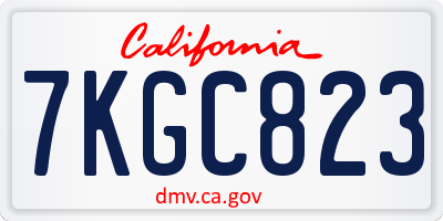 CA license plate 7KGC823