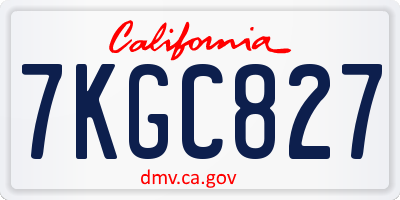 CA license plate 7KGC827