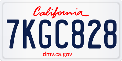 CA license plate 7KGC828