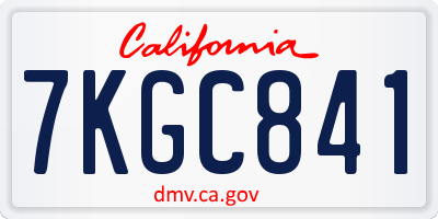 CA license plate 7KGC841