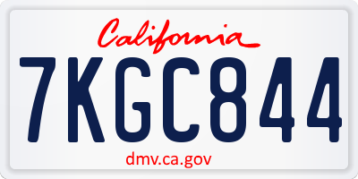 CA license plate 7KGC844