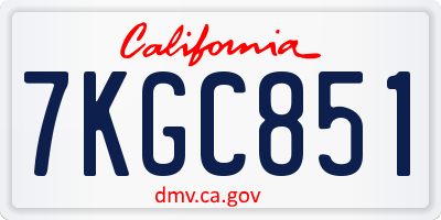 CA license plate 7KGC851