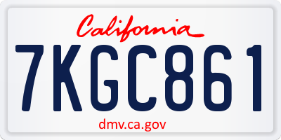 CA license plate 7KGC861