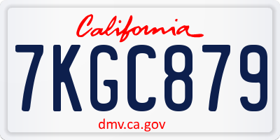 CA license plate 7KGC879
