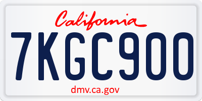 CA license plate 7KGC900