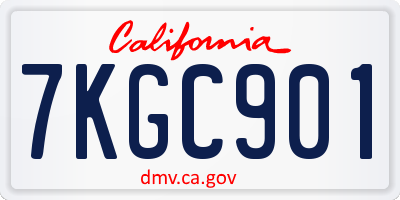CA license plate 7KGC901