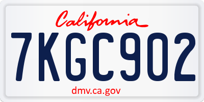 CA license plate 7KGC902