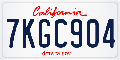CA license plate 7KGC904