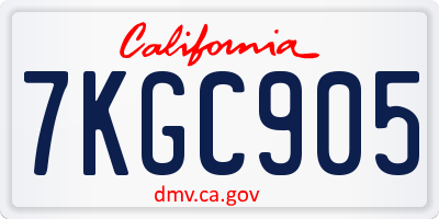 CA license plate 7KGC905